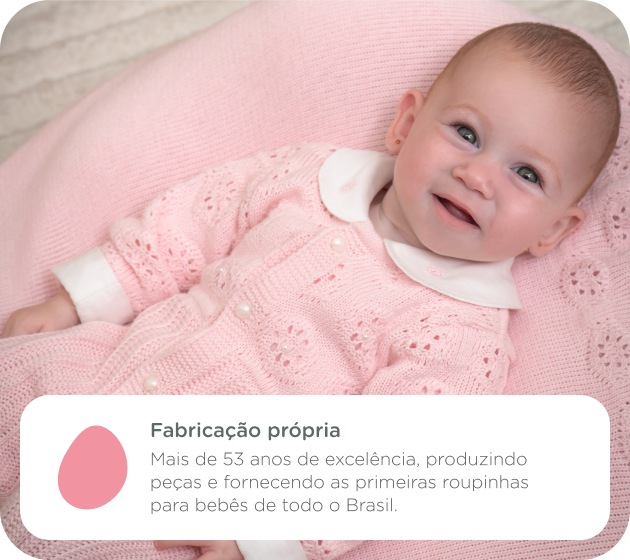 Bebê usando uma peça Fofinho — fabricação própria